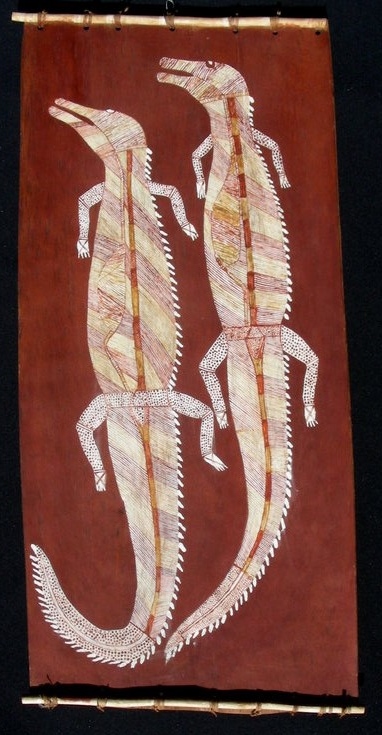 Arnhem Land Crocodile Bark Painting SOLD